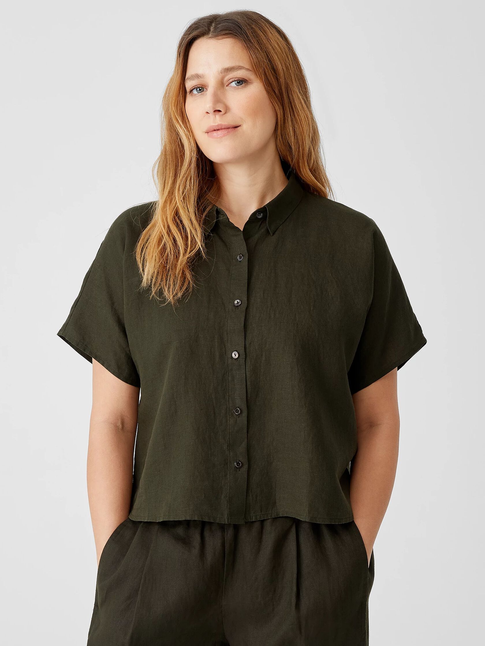 Organic Handkerchief Linen Short-Sleeve Shirt