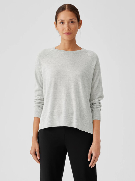Fine Merino Jersey Crew Neck Top in Regenerative Wool