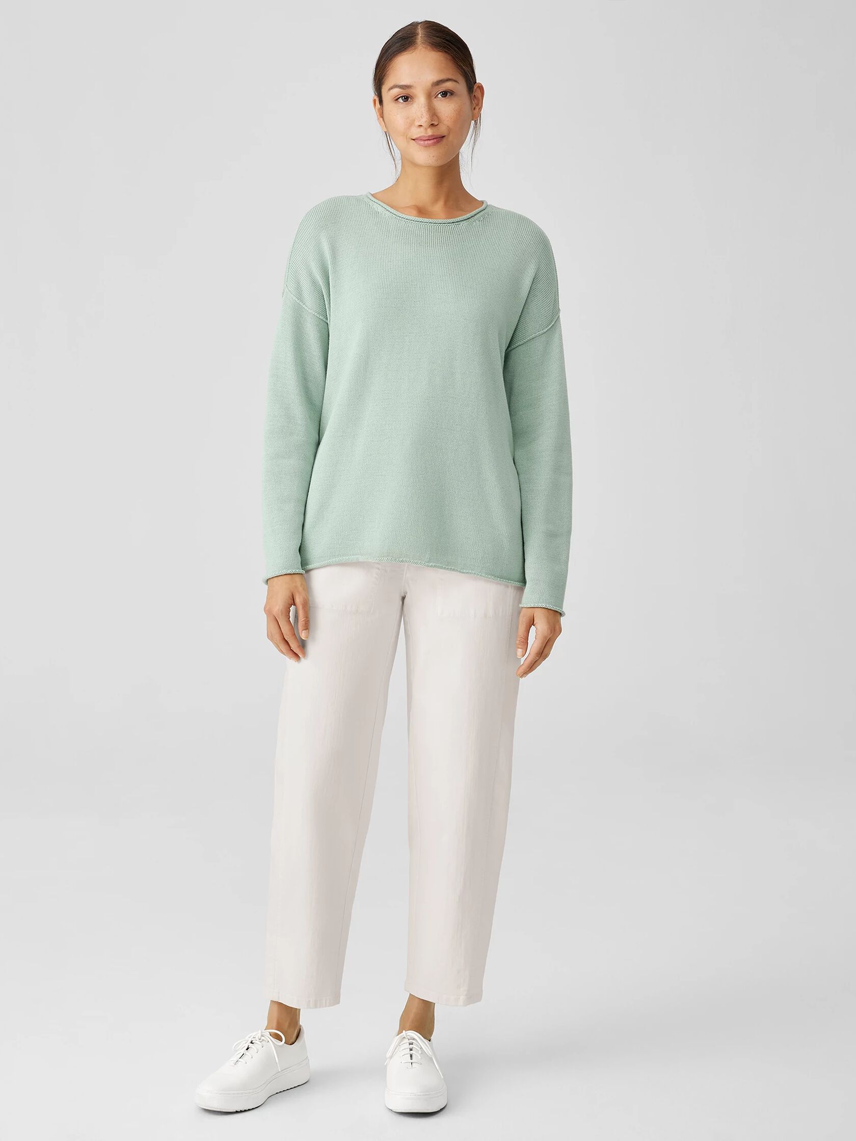 Peruvian Cotton Blend Crew Neck Top