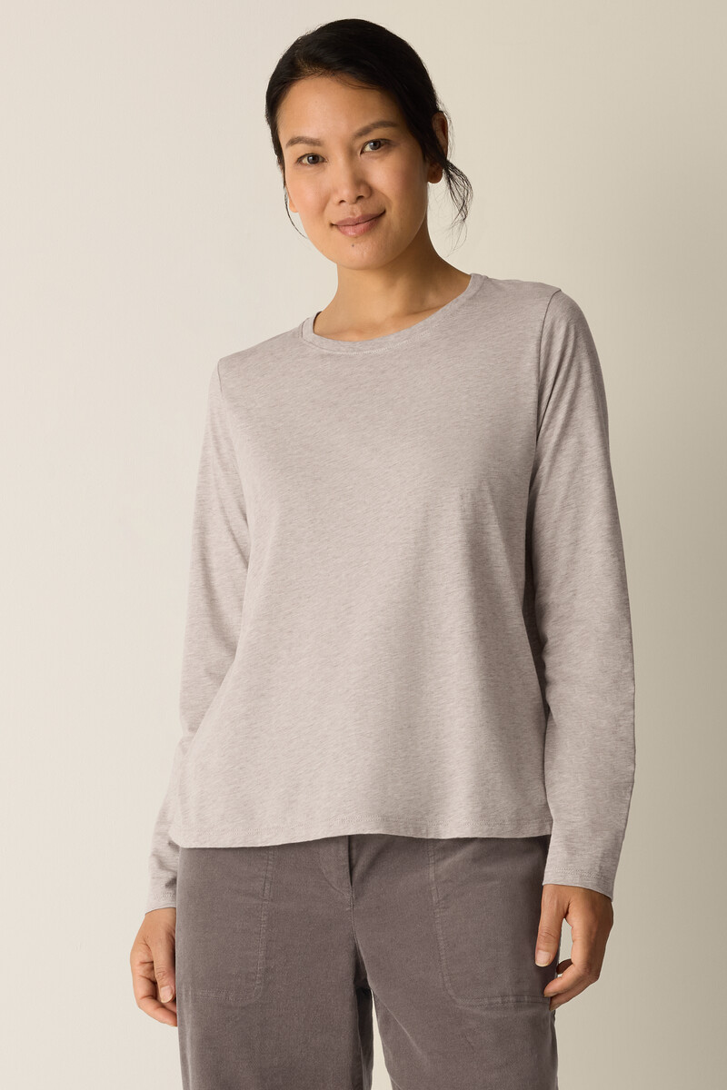 Mélange Fine Organic Cotton Jersey Round Neck Tee Mélange Fine Organic Cotton Jersey Round Neck Tee