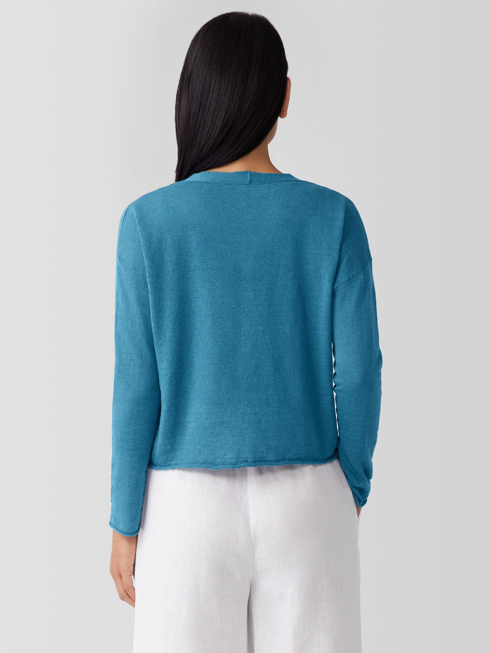 Organic Linen Cotton Cropped Cardigan