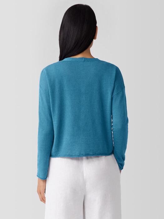 Organic Linen Cotton Cropped Cardigan