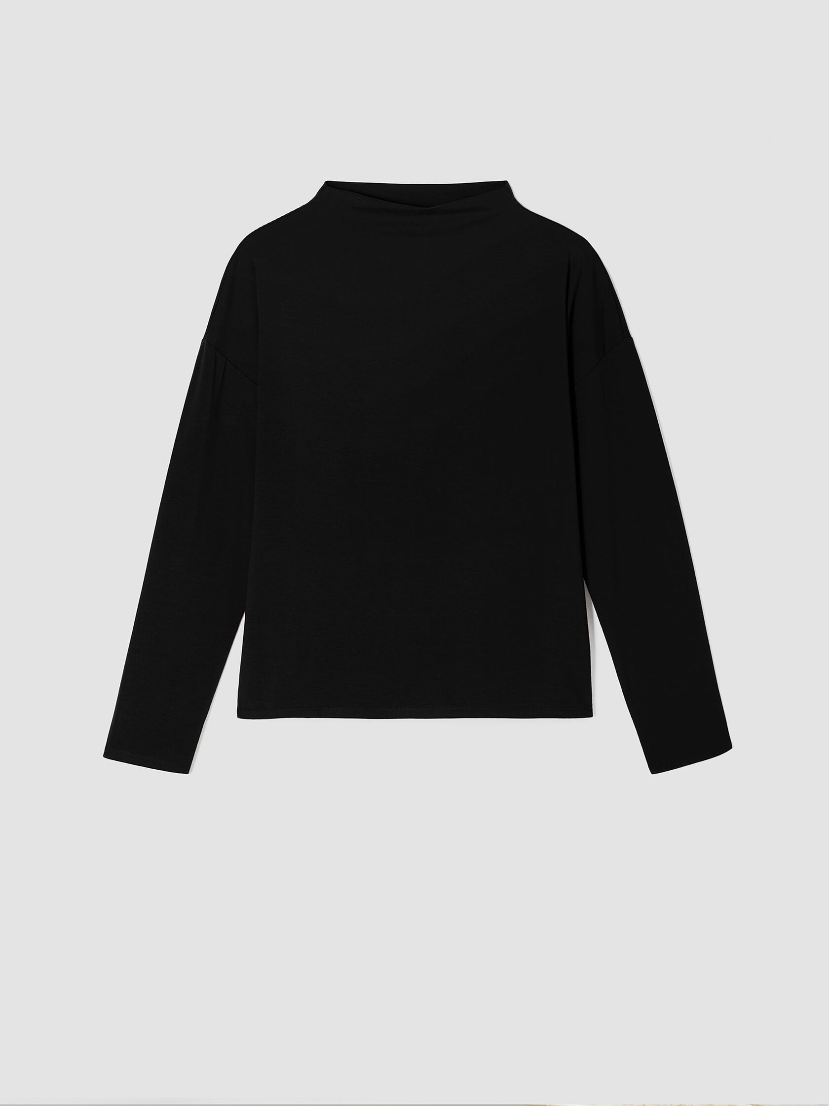 Stretch Jersey Knit Funnel Neck Top