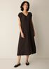 Woven Pliss&eacute; V-Neck Dress