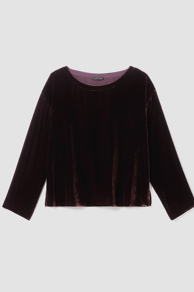 Velvet Ballet Neck Box-Top Velvet Ballet Neck Box-Top