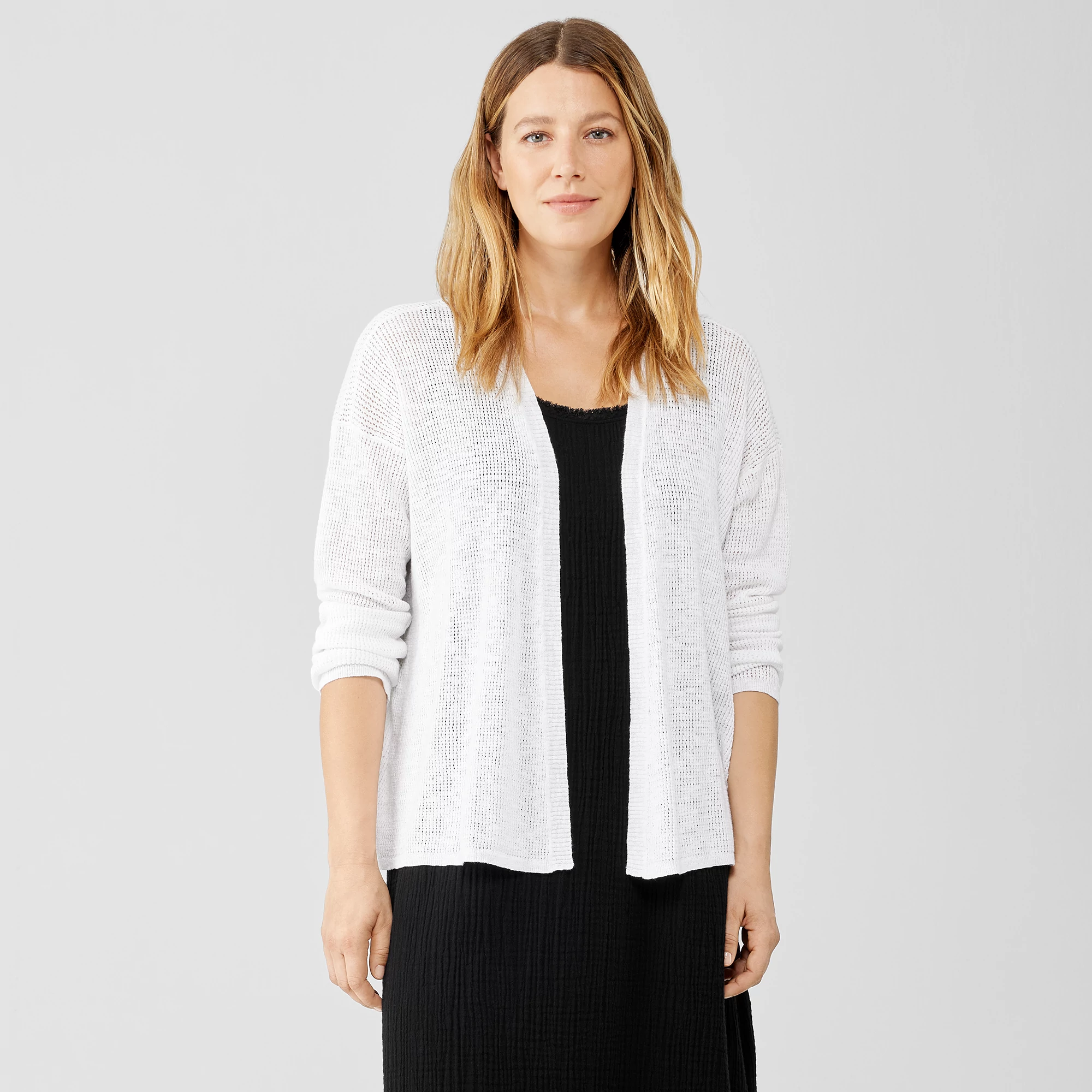 Organic Cotton Linen Slub Cardigan 