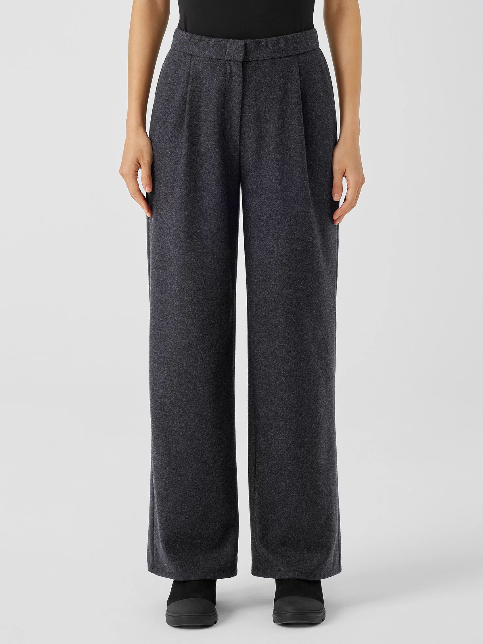 Soft Wool Flannel Wide-Leg Pant