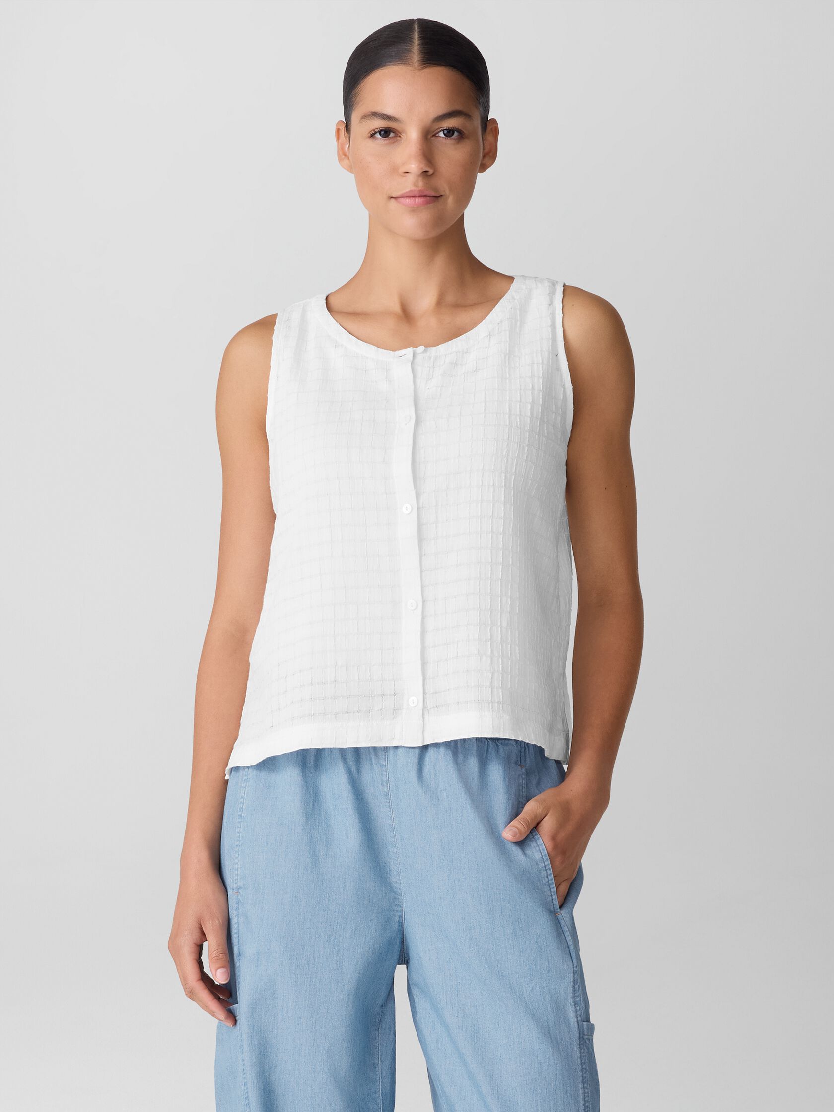 Organic Cotton Voile Box Vest