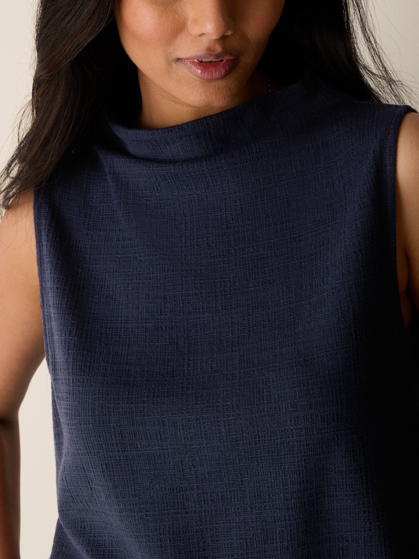 Cross Hatch Stretch Jersey Funnel Neck Tank