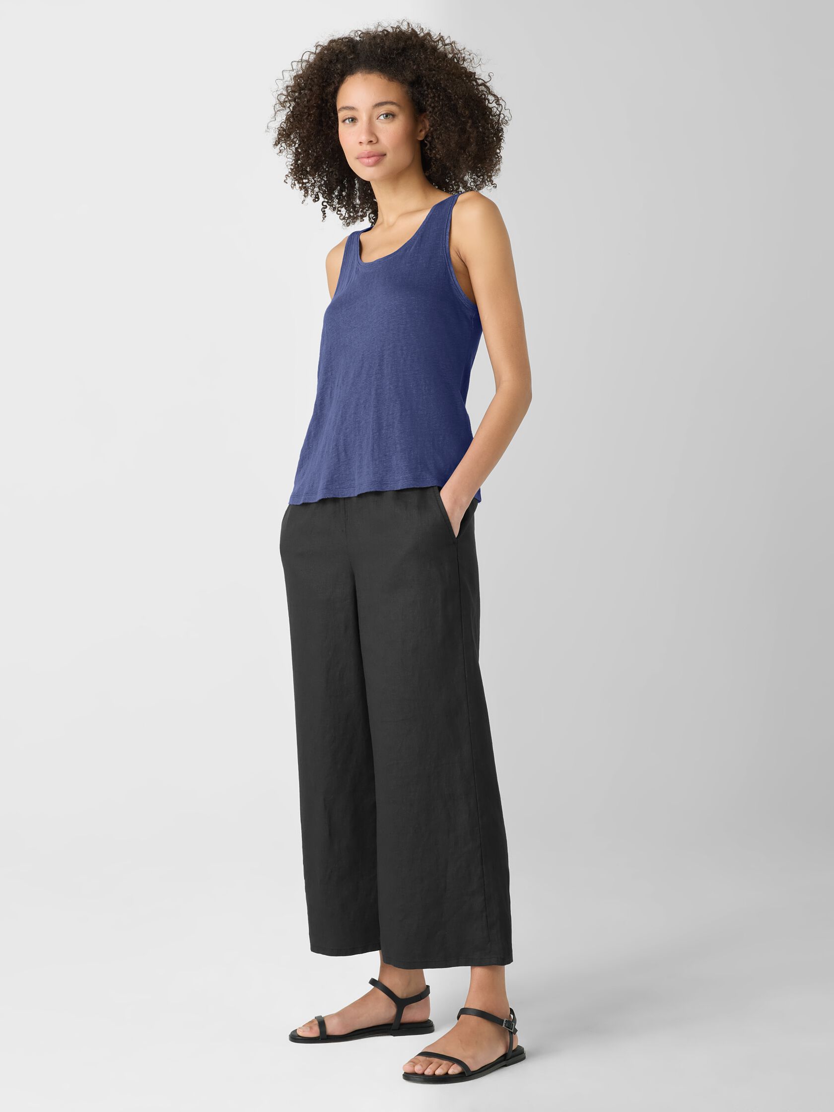 Organic Linen Jersey Scoop Neck Tank