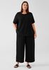 Organic Cotton Slubby Rib Knit Wide-Leg Pant