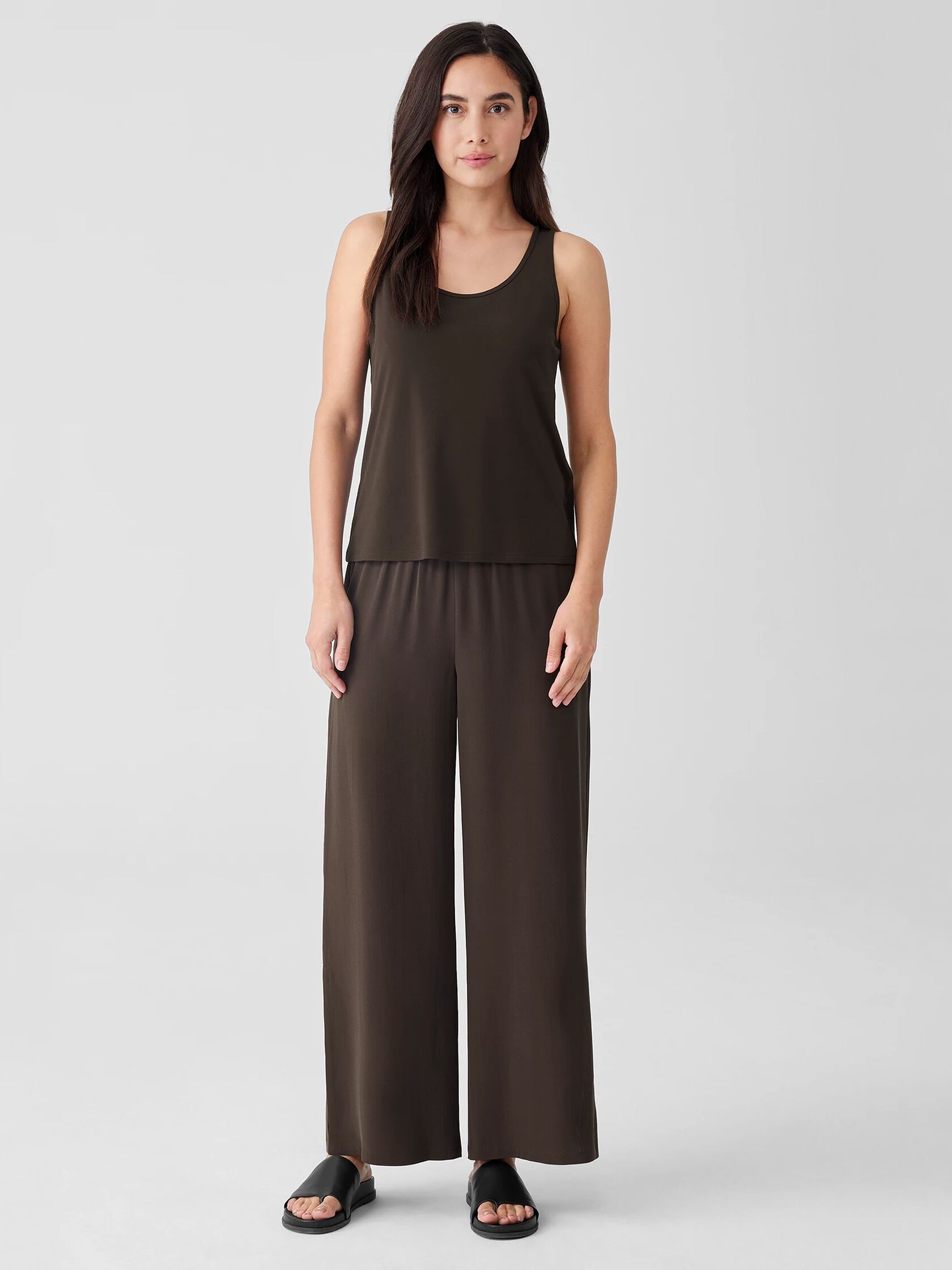 Stretch Silk Jersey Scoop Neck Tank