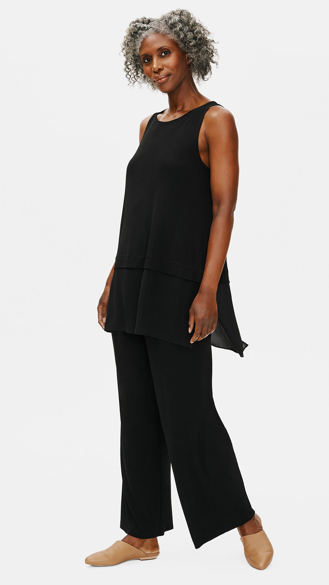 Eileen fisher cotton stretch jersey shell clearance