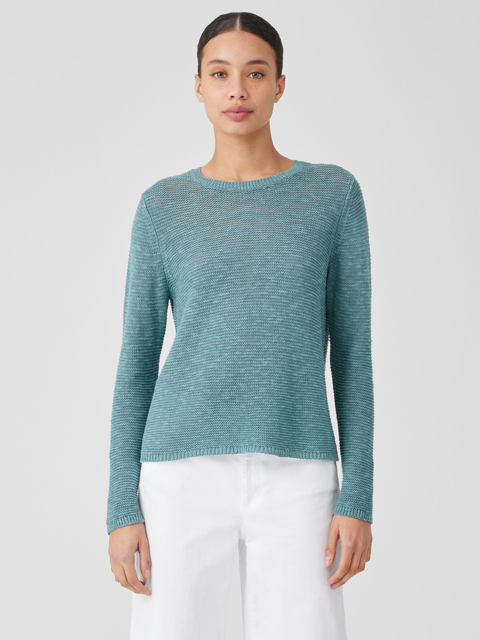 Organic Linen Cotton Crew Neck Top