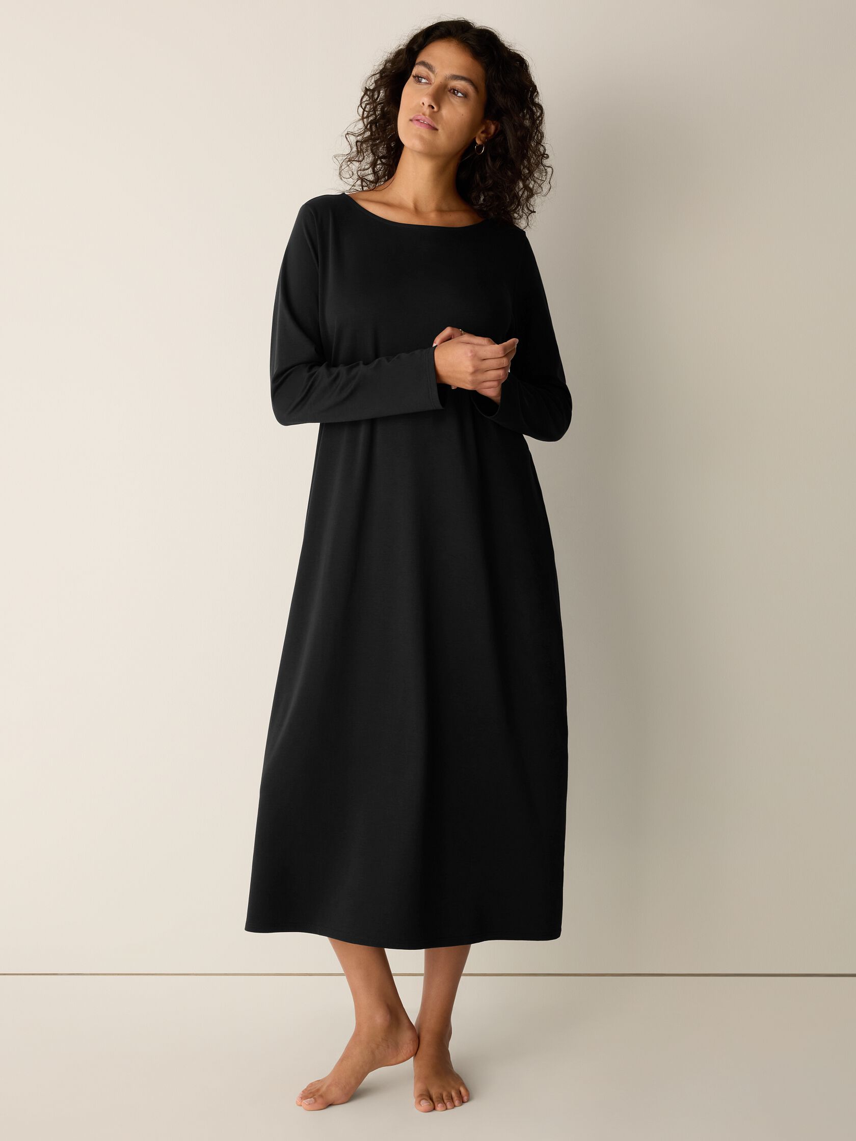 Organic Cotton Interlock Bateau Neck Sleep Dress
