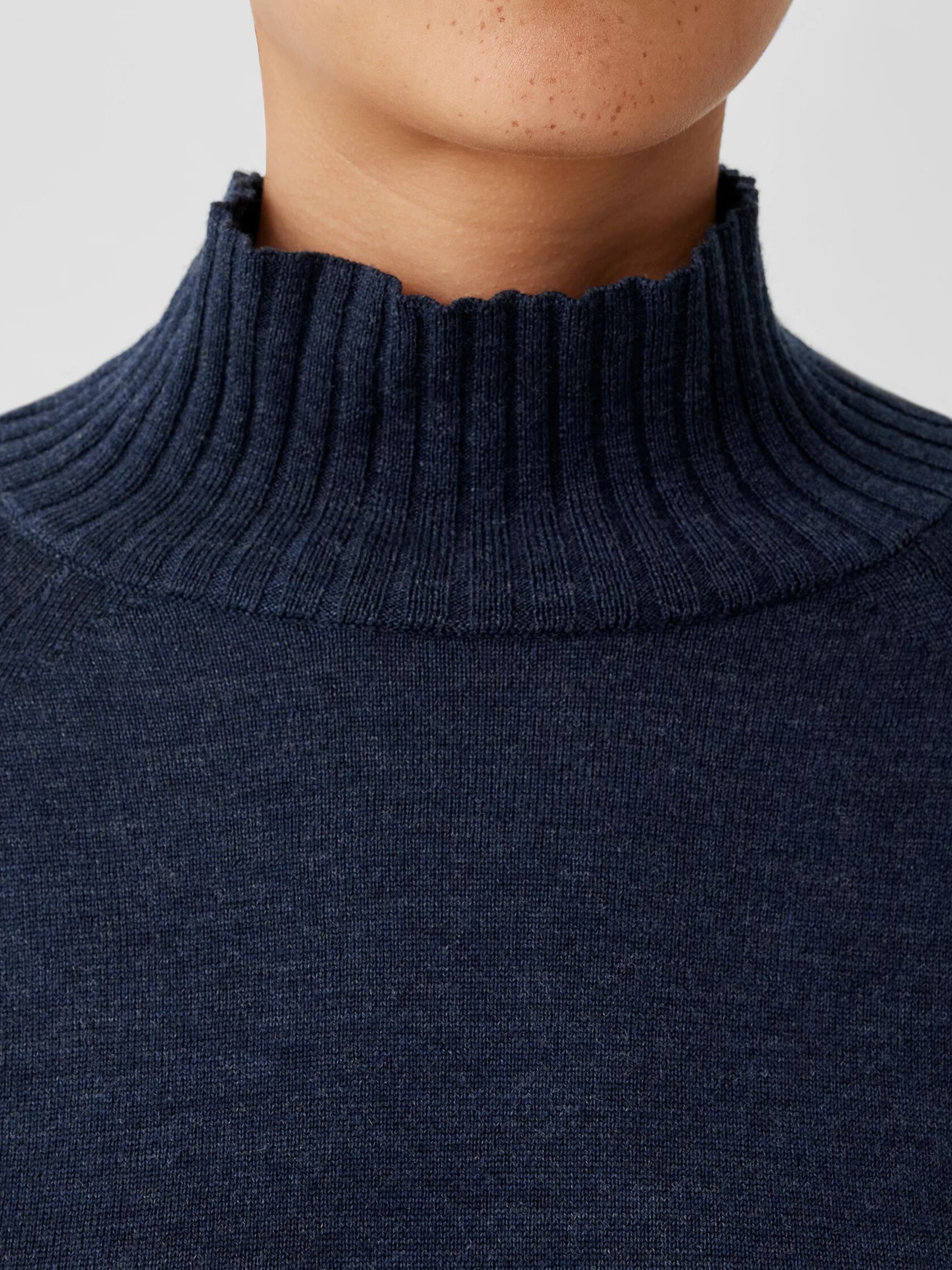 Merino Jersey Turtleneck Top in Regenerative Wool