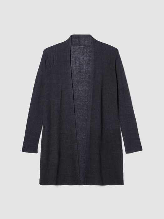Organic Linen Délavé Rib Long Cardigan
