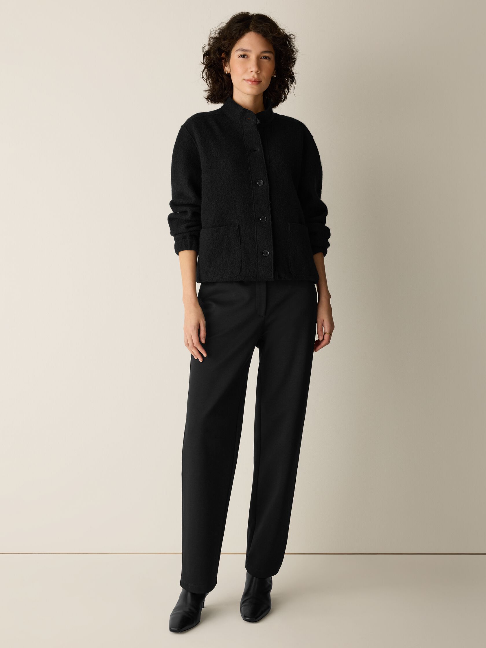 Lightweight Boiled Wool Flight Jacket in Regenerative Wool