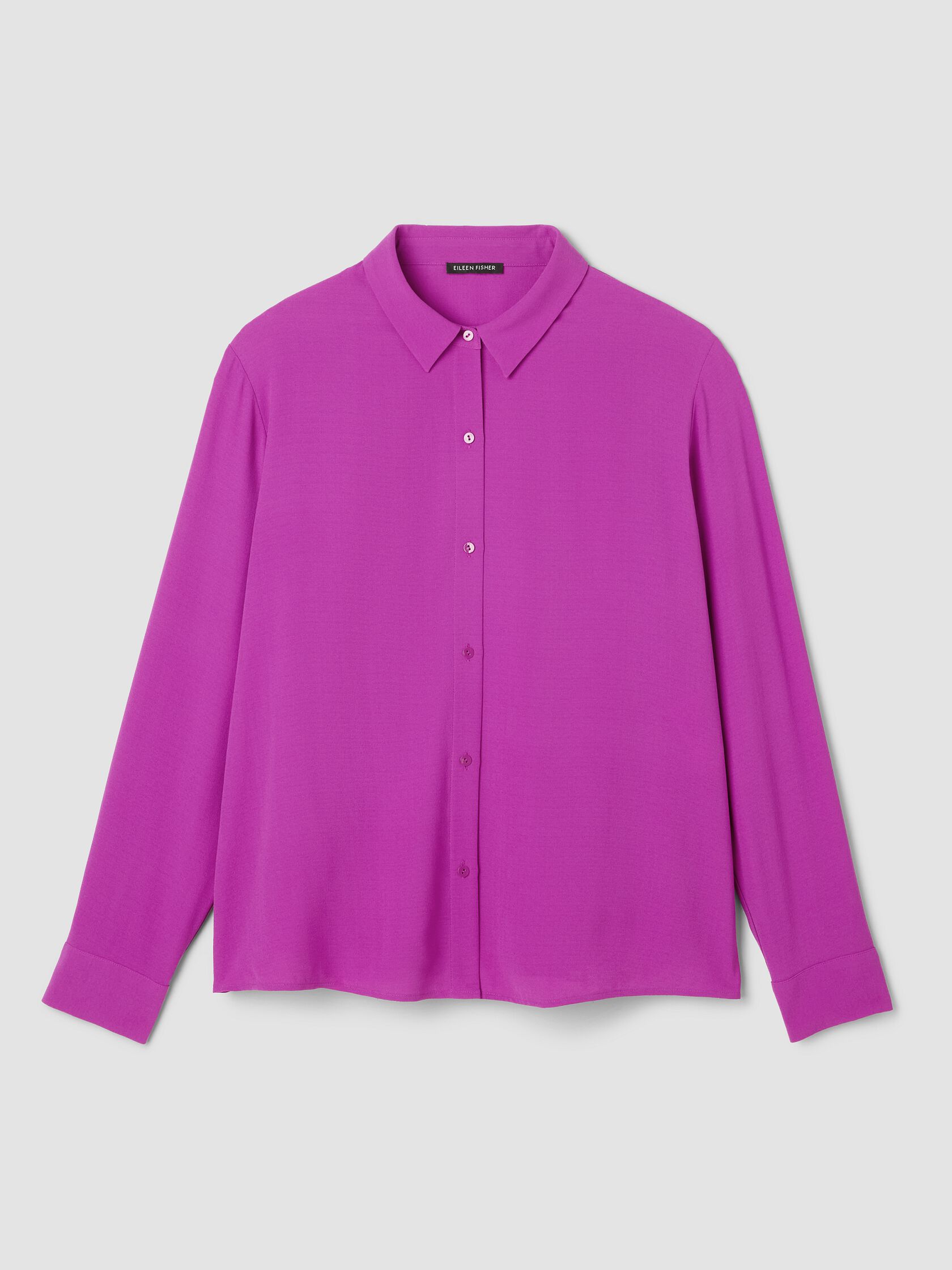 Silk Georgette Crepe Classic Collar Shirt