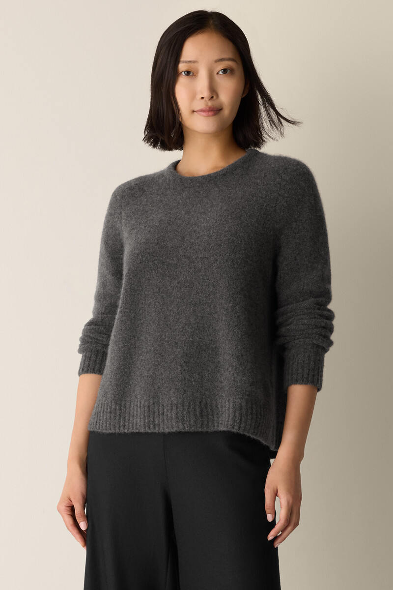 Cashmere Silk Boucle Bliss Crew Neck Top Cashmere Silk Boucle Bliss Crew Neck Top