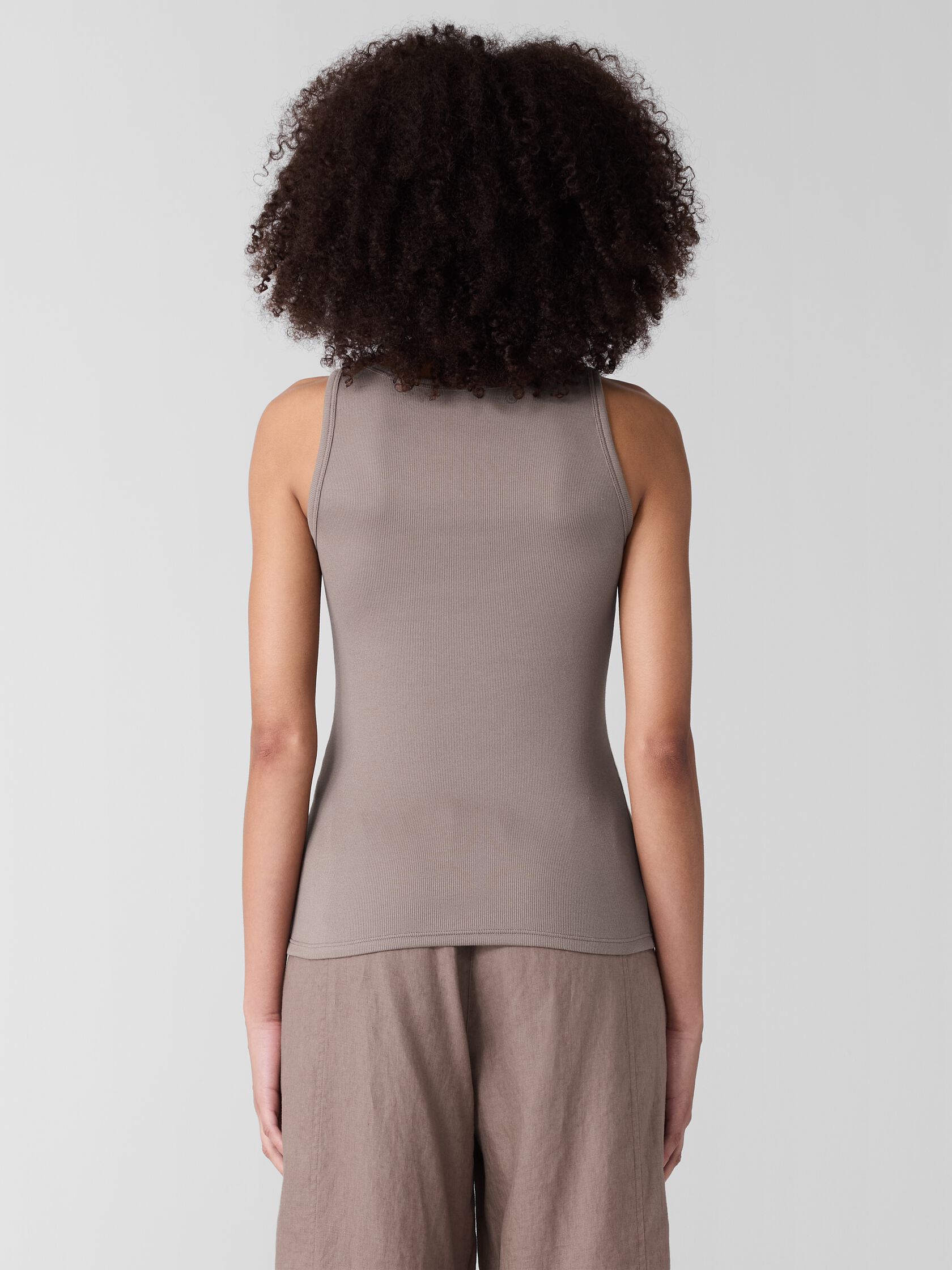 Organic Cotton Stretch Rib Scoop Neck Tank