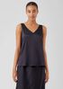 Stretch Silk Charmeuse V-Neck Tank