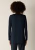 Fine Stretch Jersey Knit V-Neck Long Top