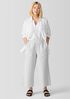Organic Cotton Ripple Checkered Wide-Leg Pant
