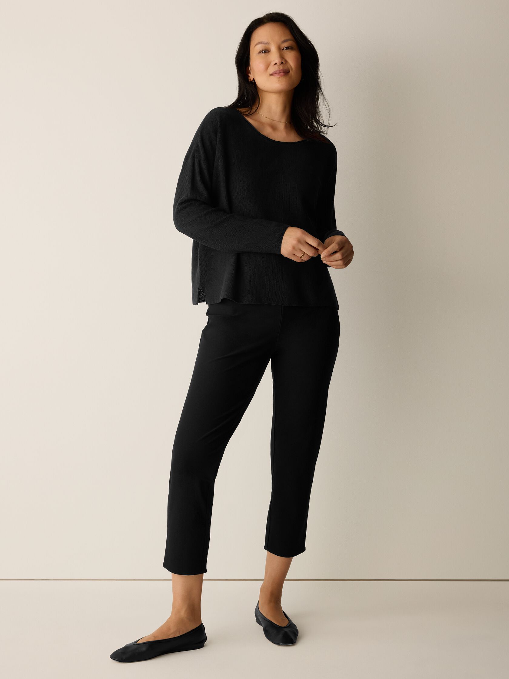 Washable Stretch Crepe Slim Pant