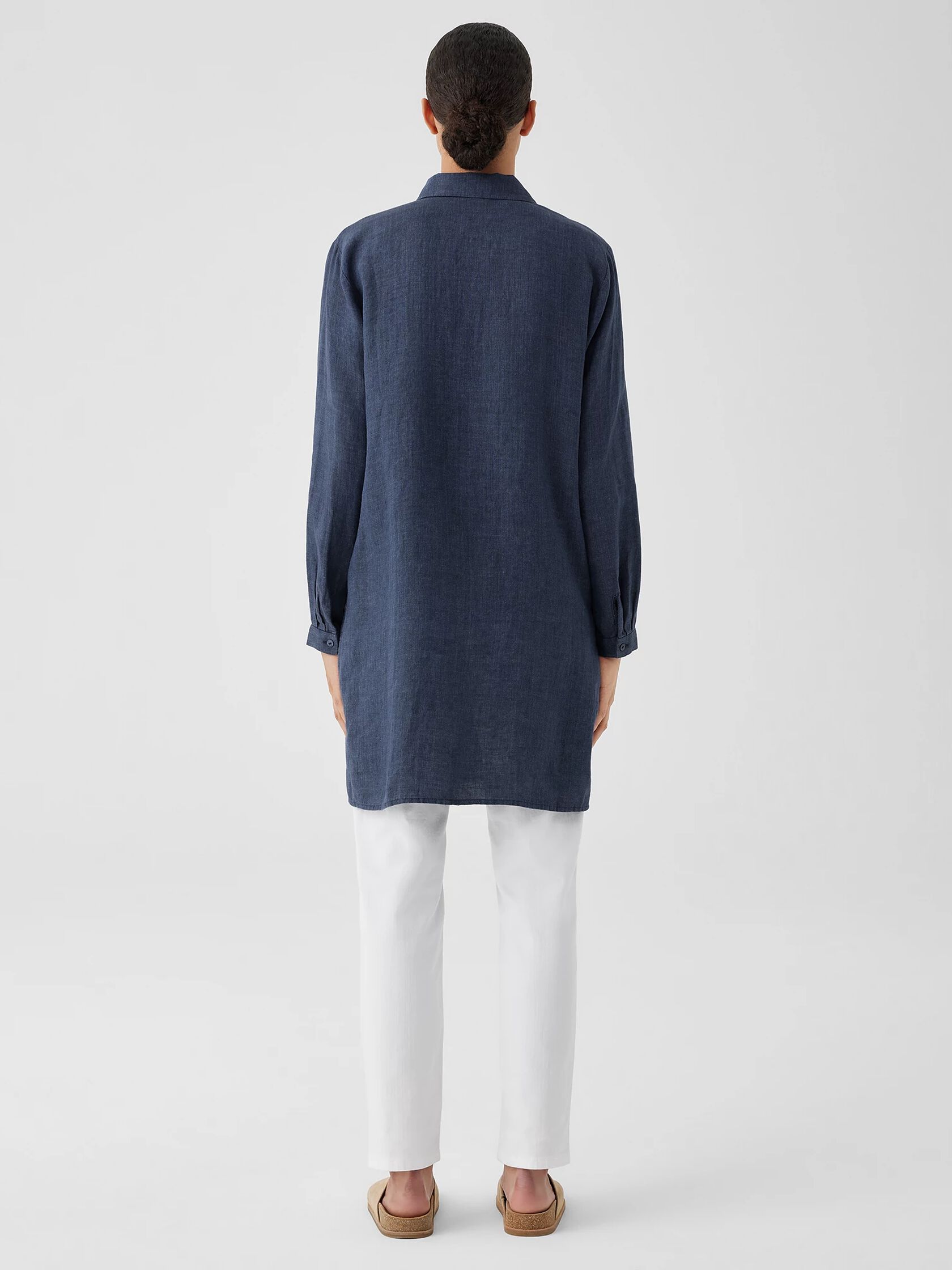 Washed Organic Linen Délavé Long Shirt