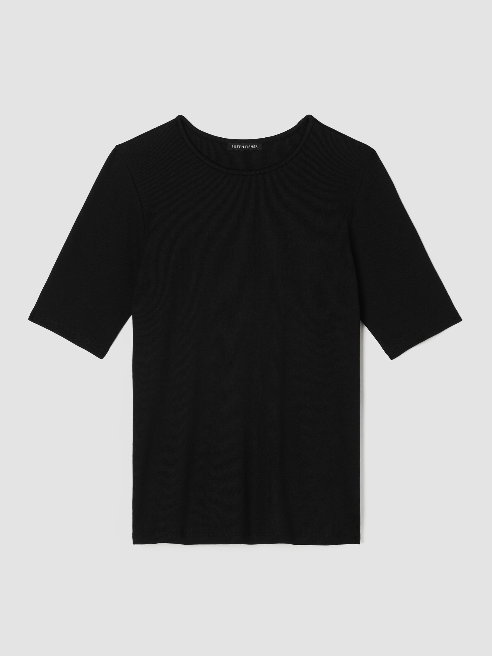 Organic Cotton Stretch Rib Crew Neck Top