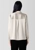 Stretch Silk Charmeuse Classic Collar Shirt