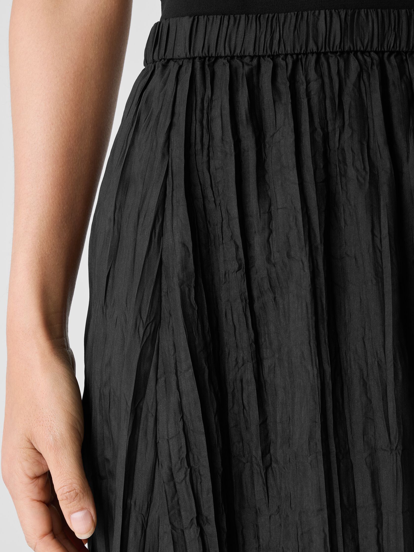 Crushed Silk Flared Skirt