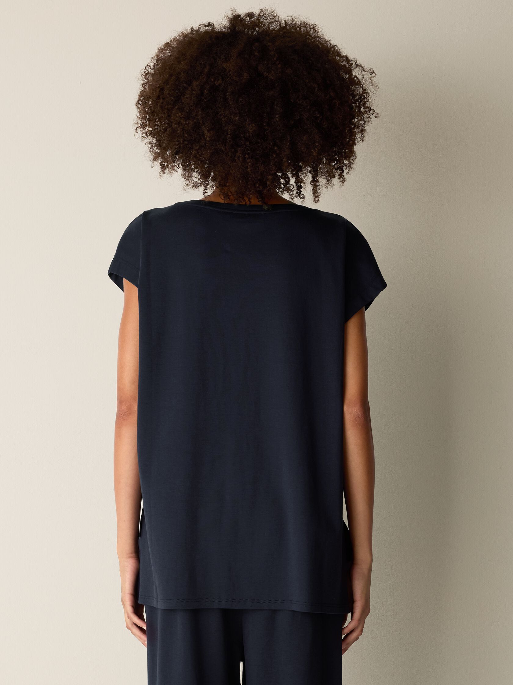Organic Cotton Interlock Jewel Neck Sleep Tee
