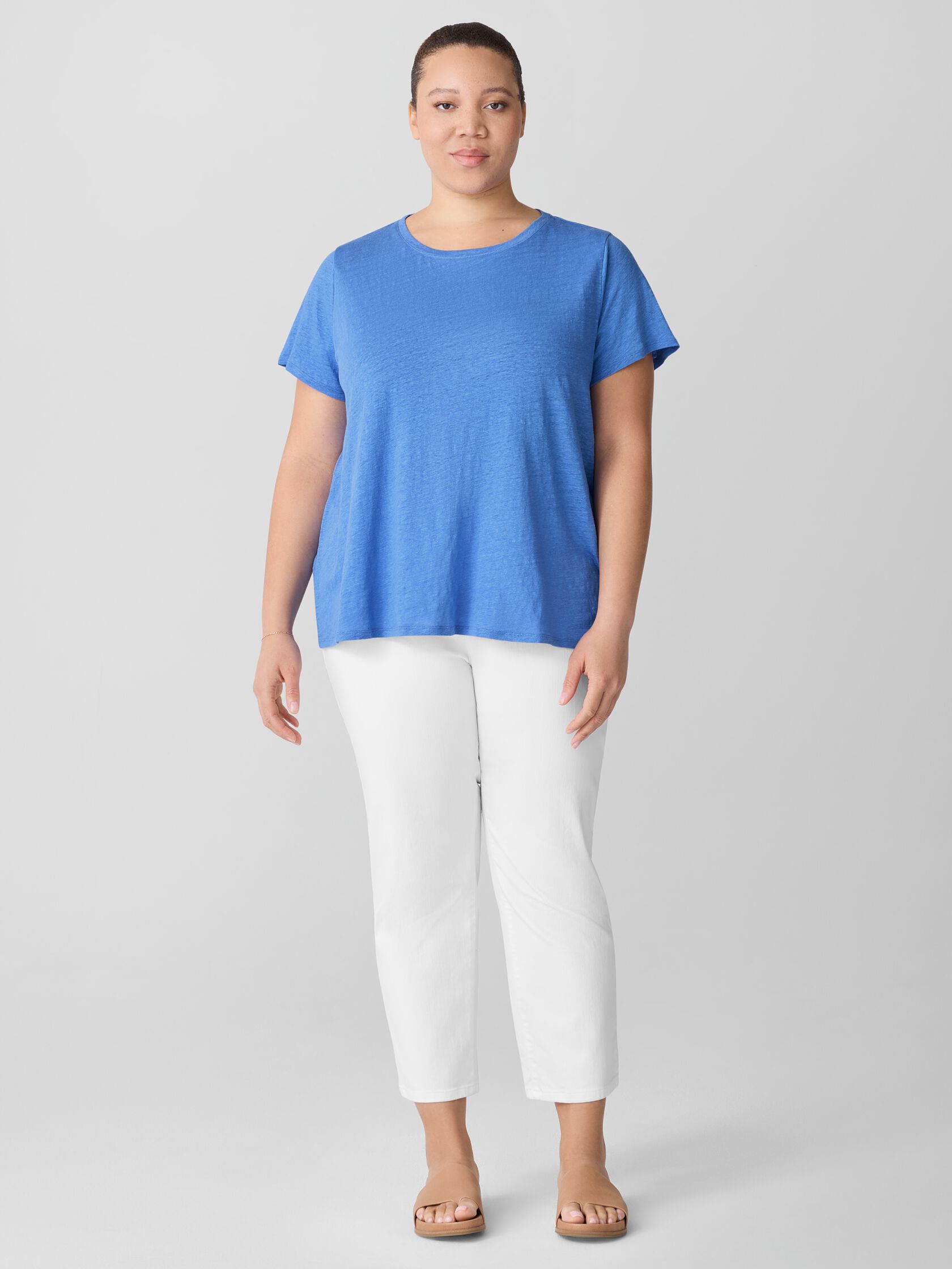 Organic Linen Jersey Crew Neck Tee