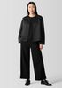 Linen Silk Satin Round Neck Jacket