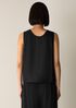 Silk Twill Curved V-Neck Tank