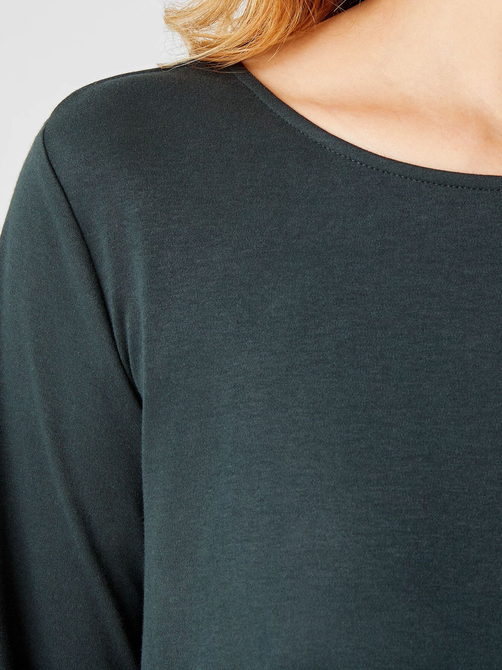 Cozy Organic Cotton Interlock Jewel Neck Top