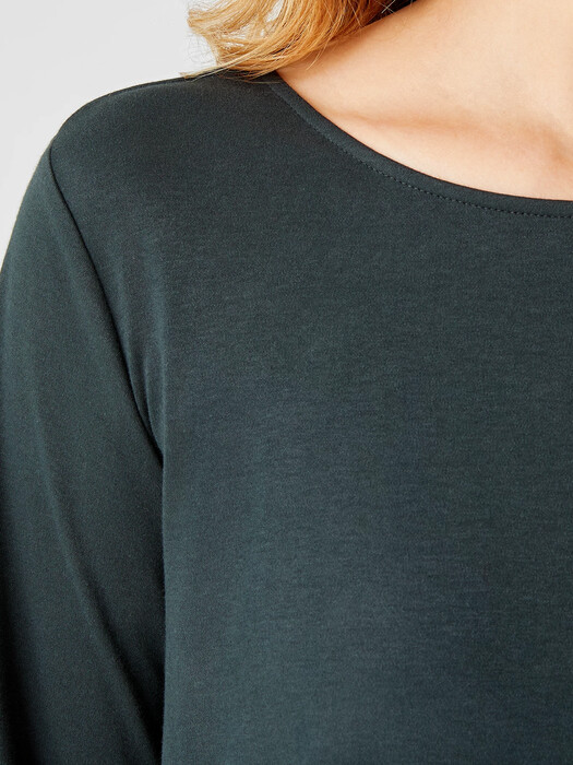 Cozy Organic Cotton Interlock Jewel Neck Top