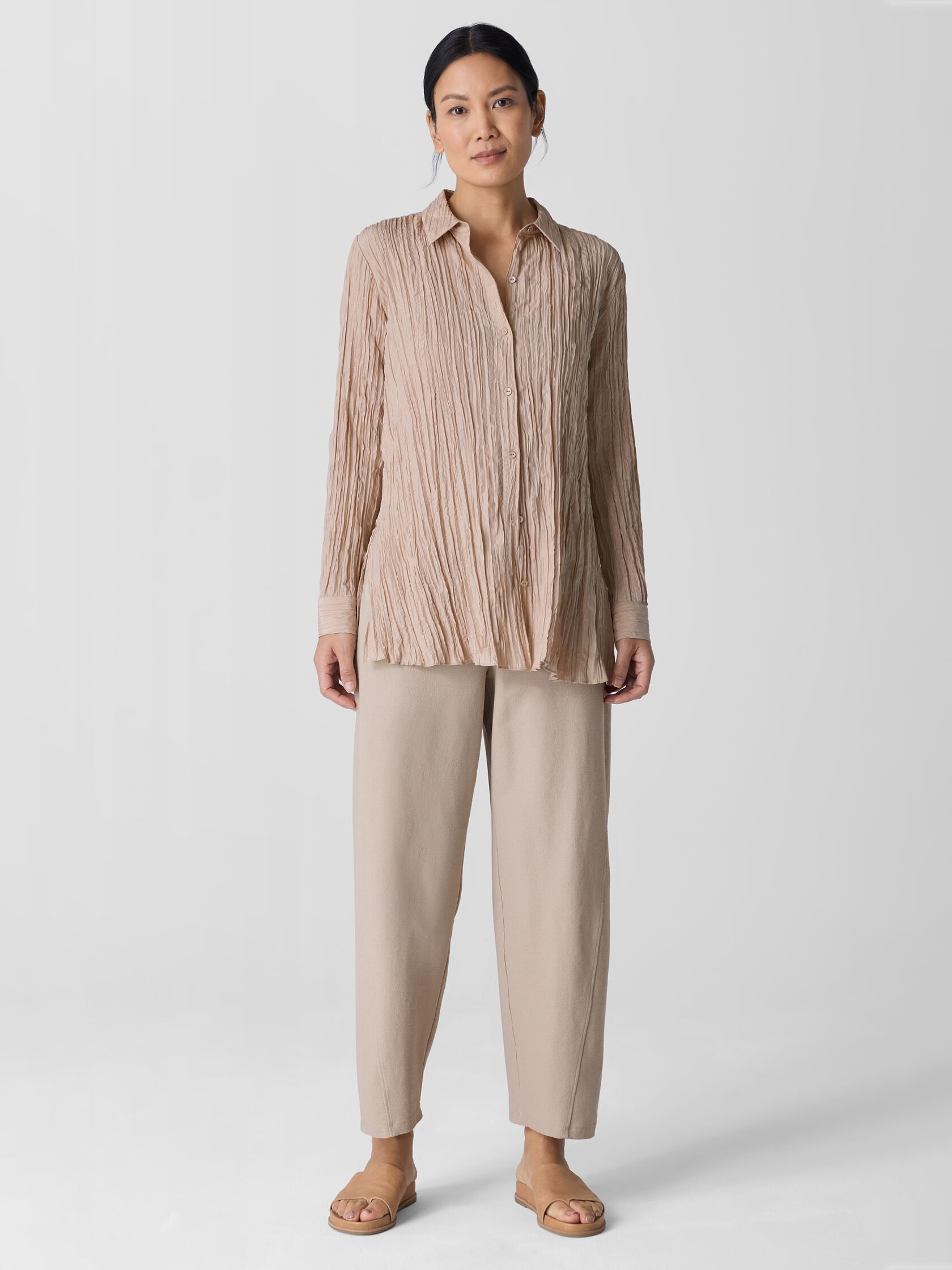 Washable Stretch Crepe Lantern Pant