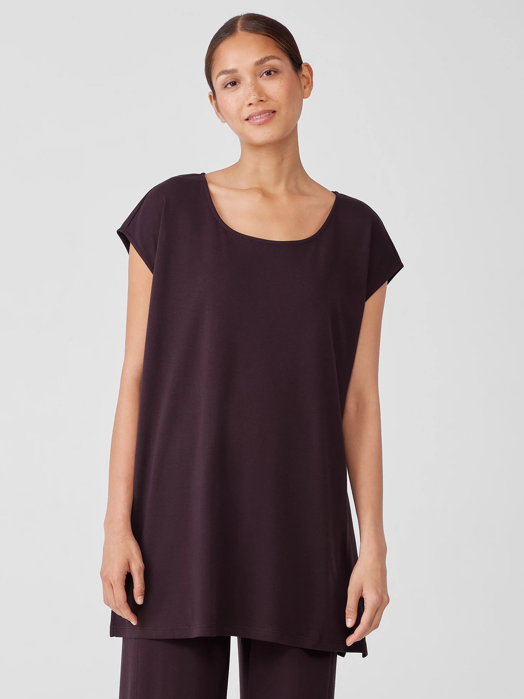 Organic Cotton Interlock Scoop Neck Sleep Tee