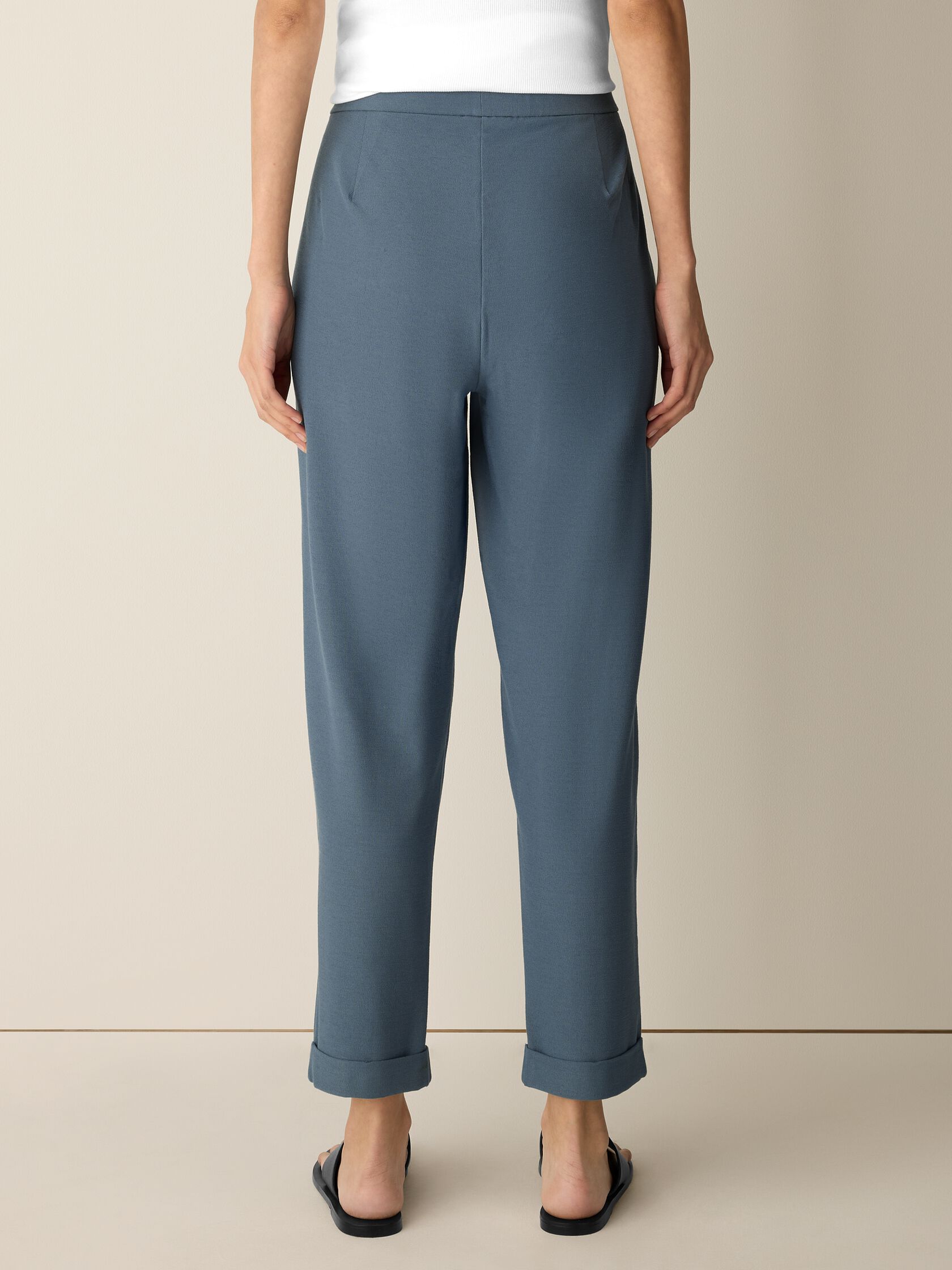Washable Stretch Crepe Cuffed Pant