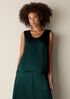 Textured Satin Curved V-Neck Tank