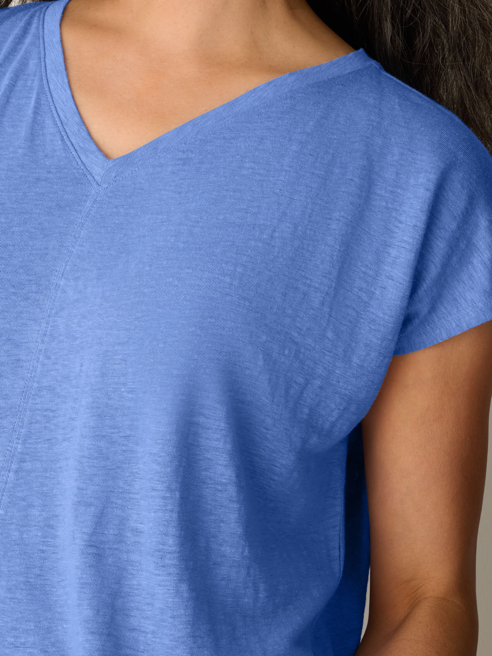 Organic Linen Jersey V-Neck Tee