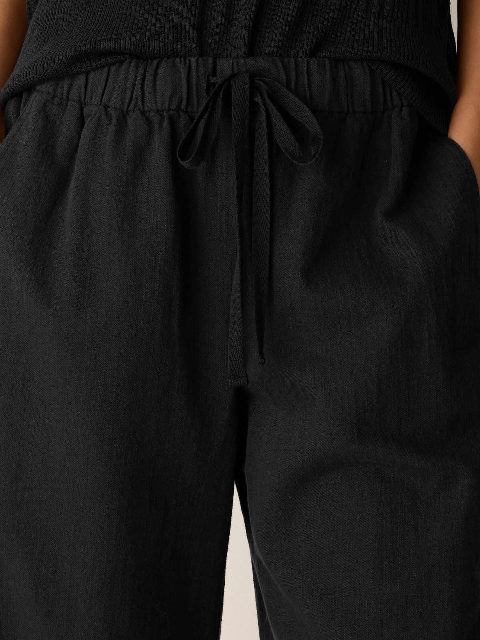 Slubby Organic Cotton Linen Full-Length Straight Pant