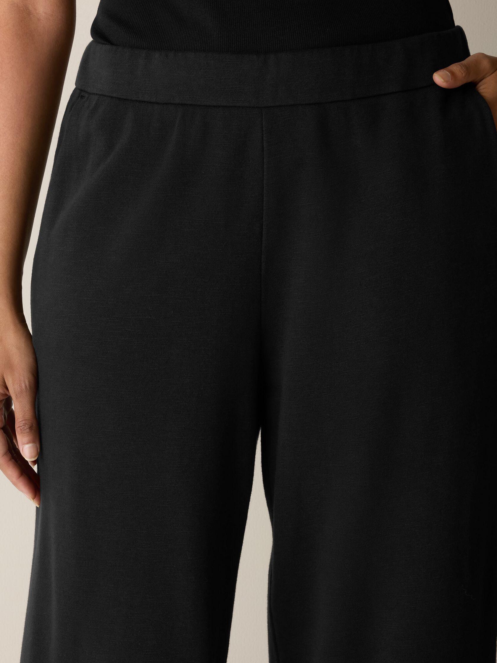 Garment-Dyed Organic Cotton Terry Wide-Leg Pant