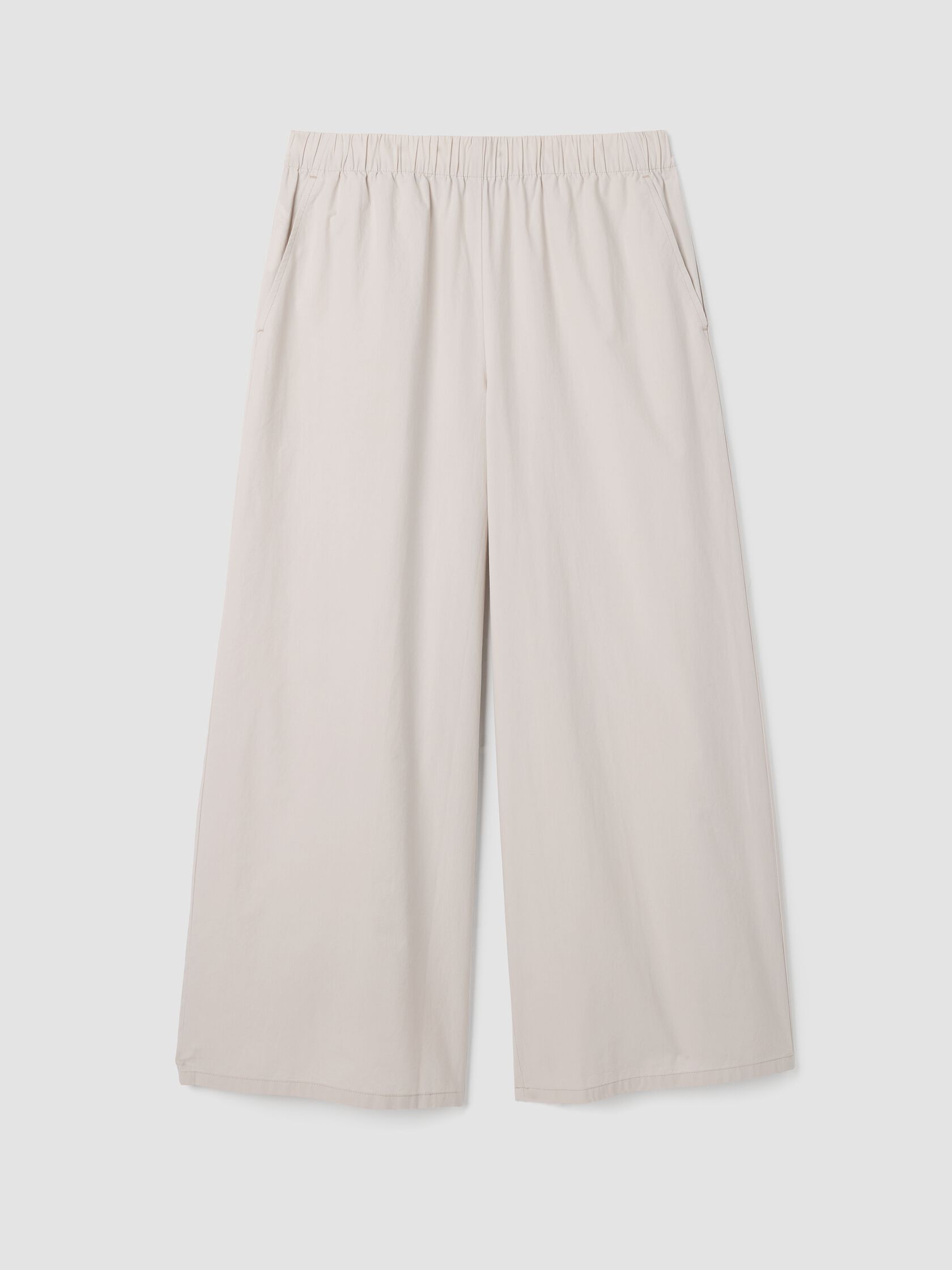 Washed Organic Cotton Poplin Wide-Leg Pant