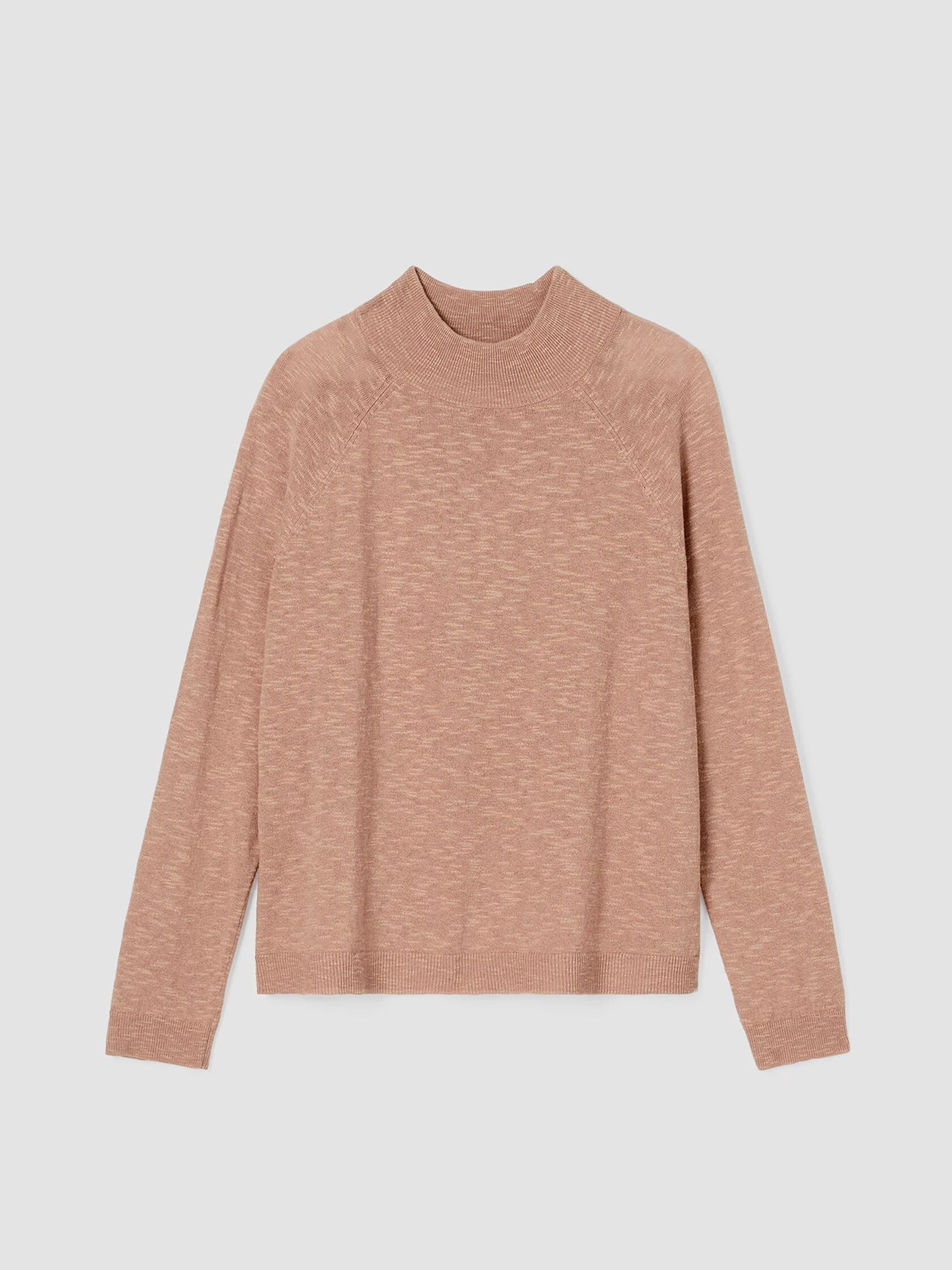 Organic Cotton Linen Slub Funnel Neck Top