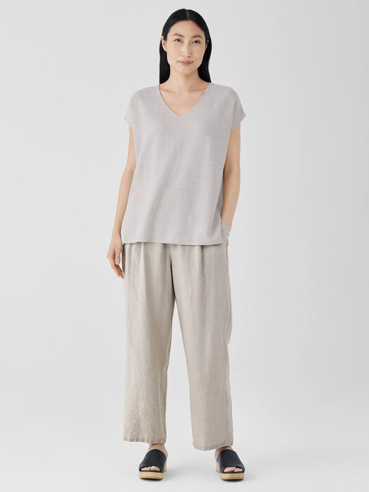Organic Linen Cotton V-Neck Top