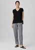 Puckered Organic Linen Tapered Pant